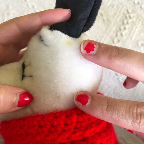 VTG 1968 Snoopy Plush Set of 2 United Feature  Overalls Shirt Sneakers 10" 12" - Picture 10 of 16